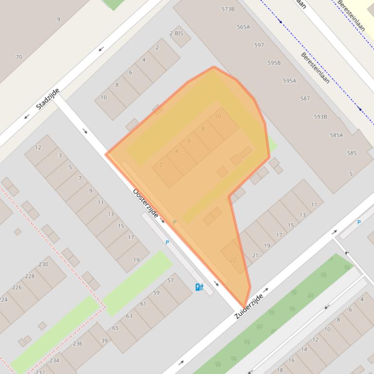 Kaart van postcodegebied 2543VW.