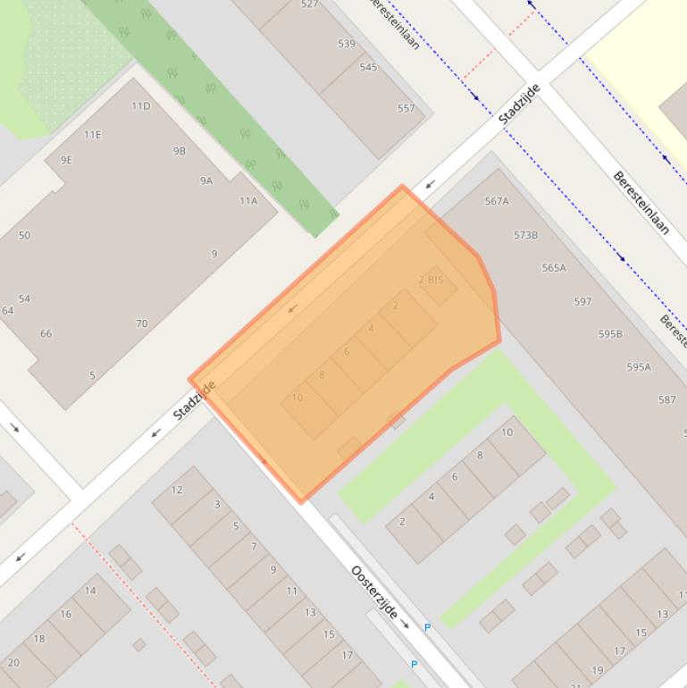 Kaart van postcodegebied 2543VX.