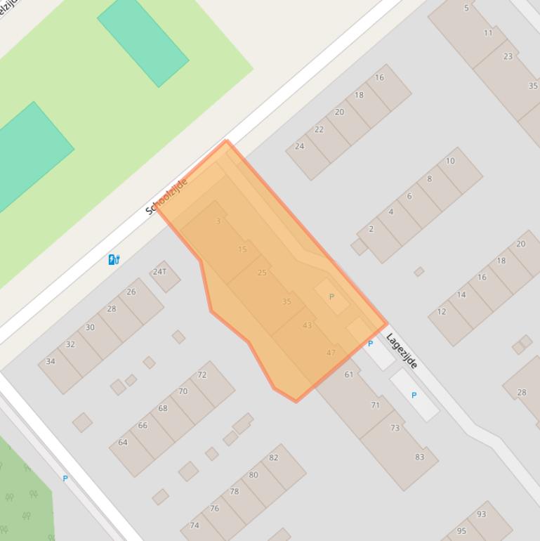 Kaart van postcodegebied 2543XL.