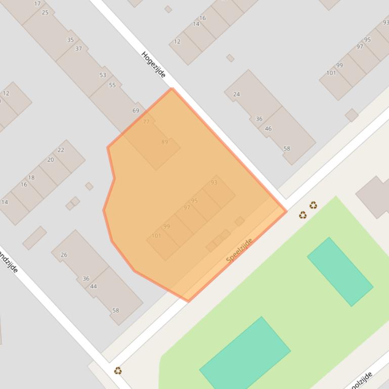 Kaart van postcodegebied 2543XS.