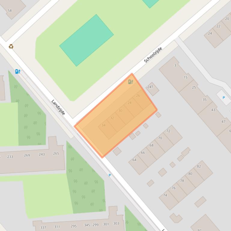 Kaart van postcodegebied 2543XX.