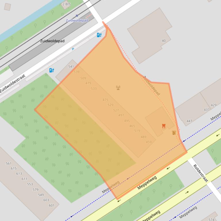 Kaart van postcodegebied 2544AL.