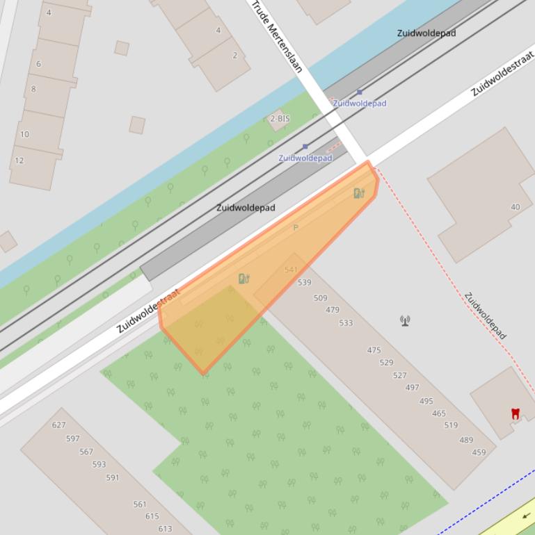 Kaart van postcodegebied 2544AM.