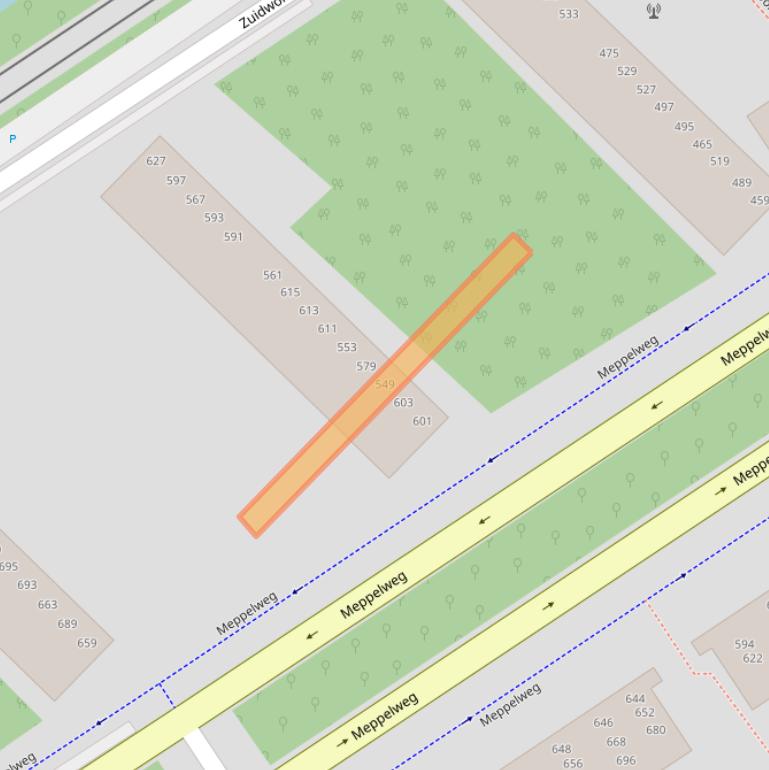 Kaart van postcodegebied 2544AN.