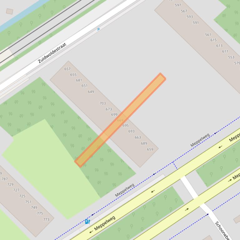 Kaart van postcodegebied 2544AR.