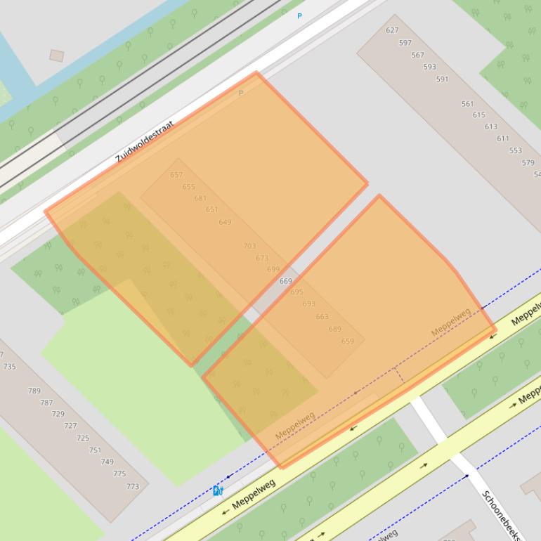 Kaart van postcodegebied 2544AS.