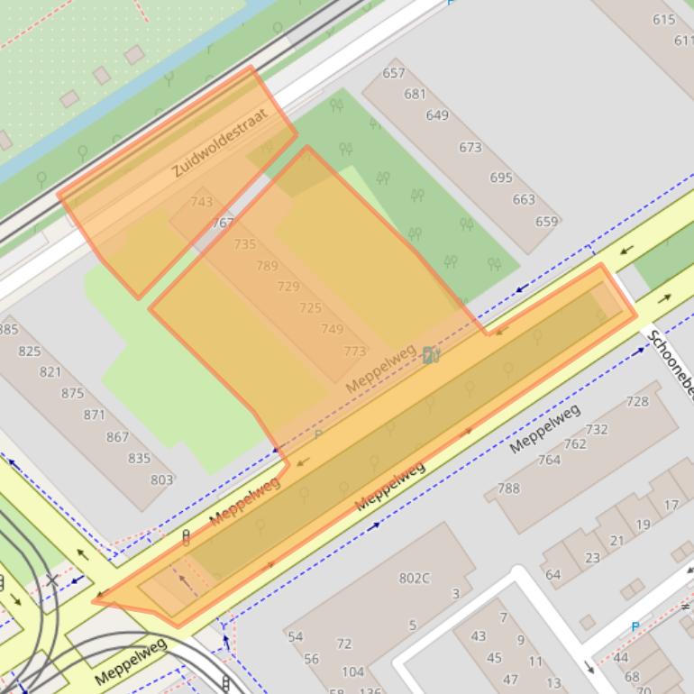 Kaart van postcodegebied 2544AT.