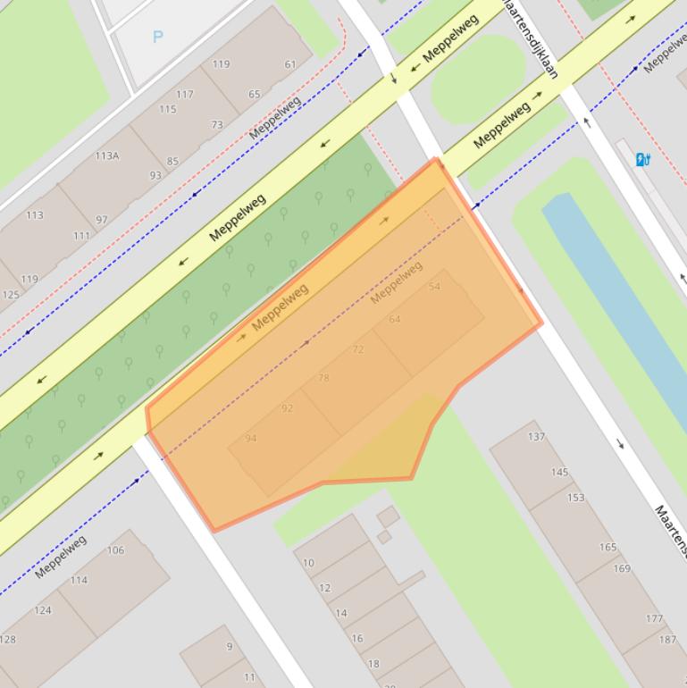 Kaart van postcodegebied 2544BB.