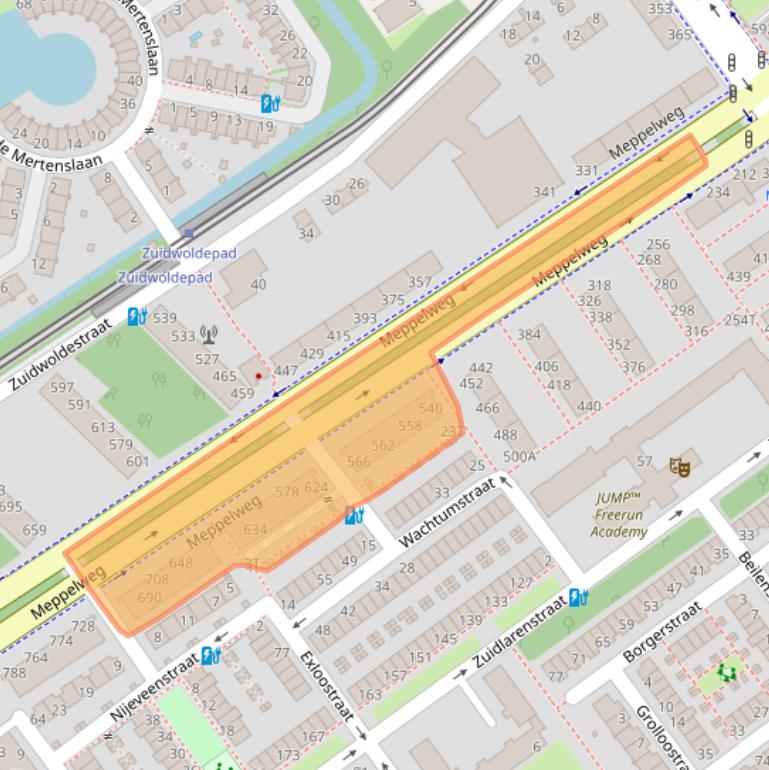 Kaart van postcodegebied 2544BN.