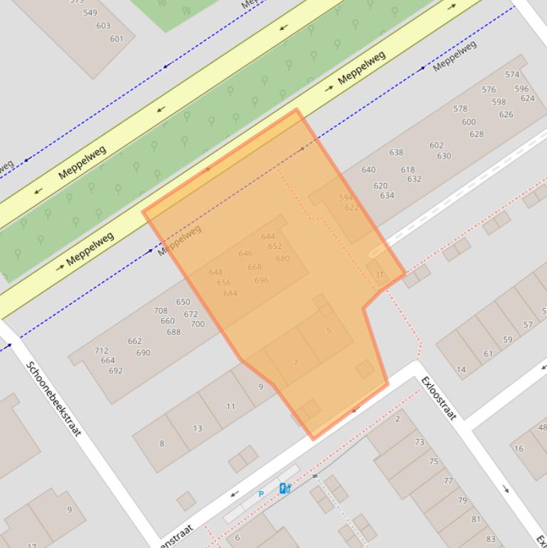 Kaart van postcodegebied 2544BR.