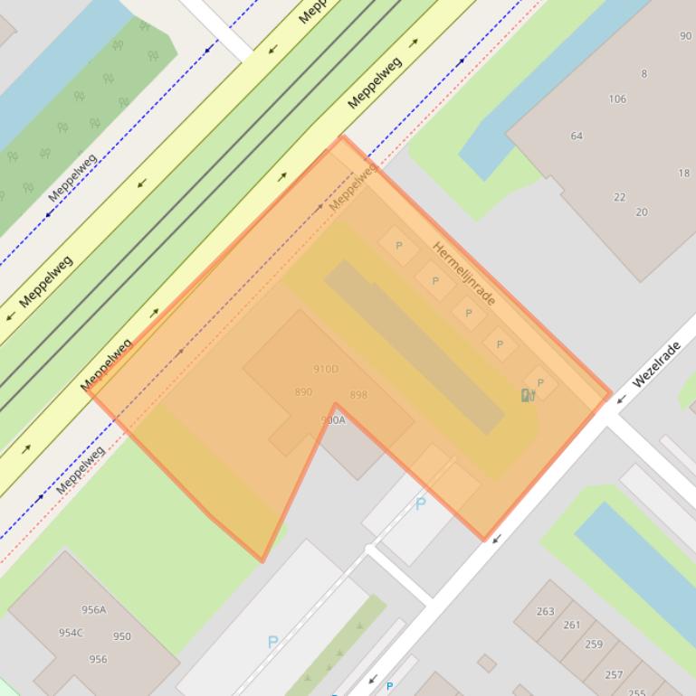 Kaart van postcodegebied 2544CA.