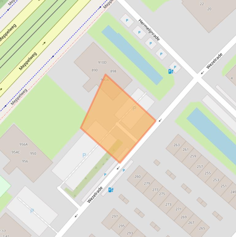 Kaart van postcodegebied 2544CB.