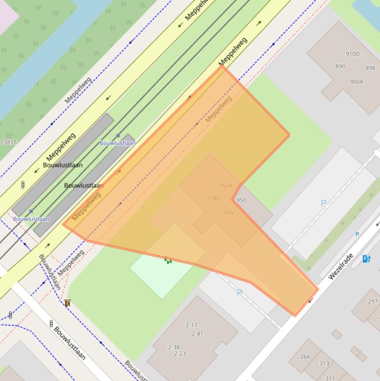 Kaart van postcodegebied 2544CC.