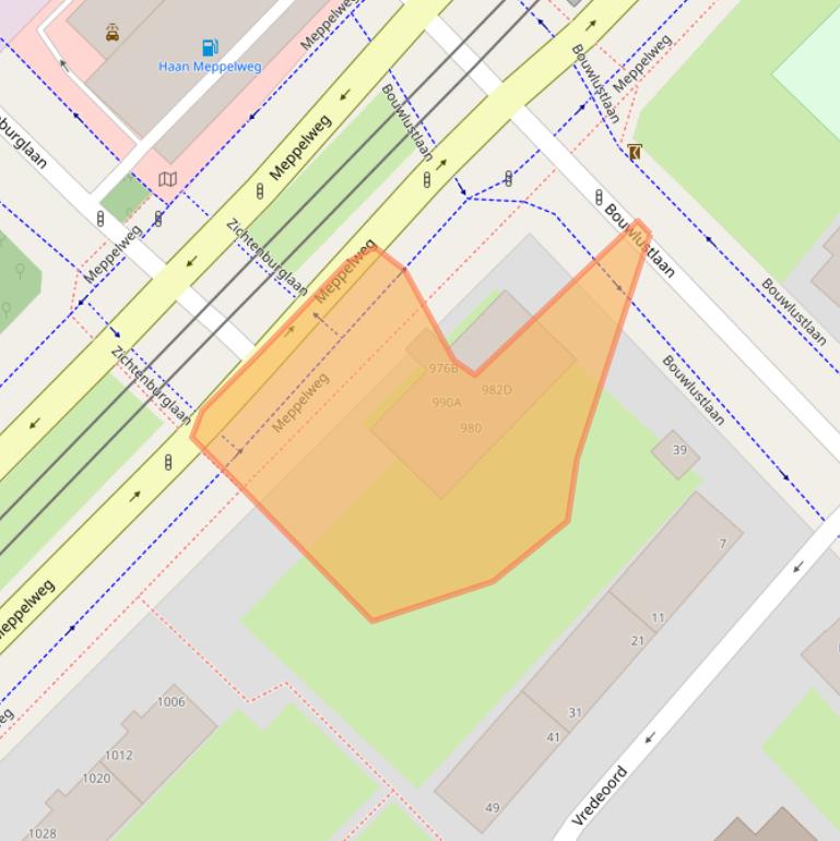 Kaart van postcodegebied 2544CG.