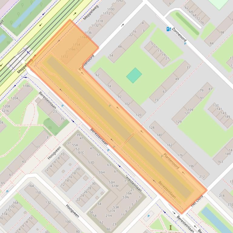 Kaart van postcodegebied 2544CL.