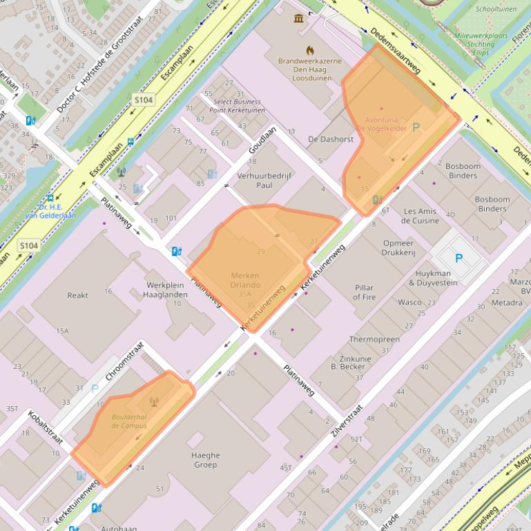 Kaart van postcodegebied 2544CV.