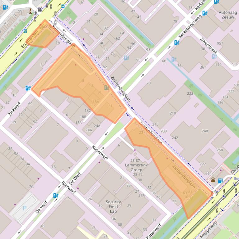 Kaart van postcodegebied 2544EA.