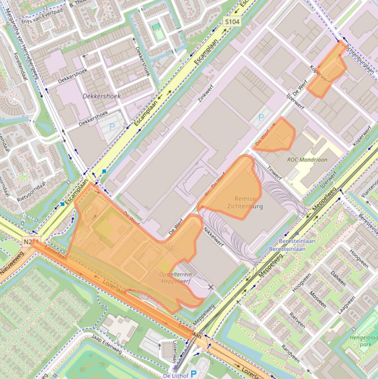 Kaart van postcodegebied 2544EK.