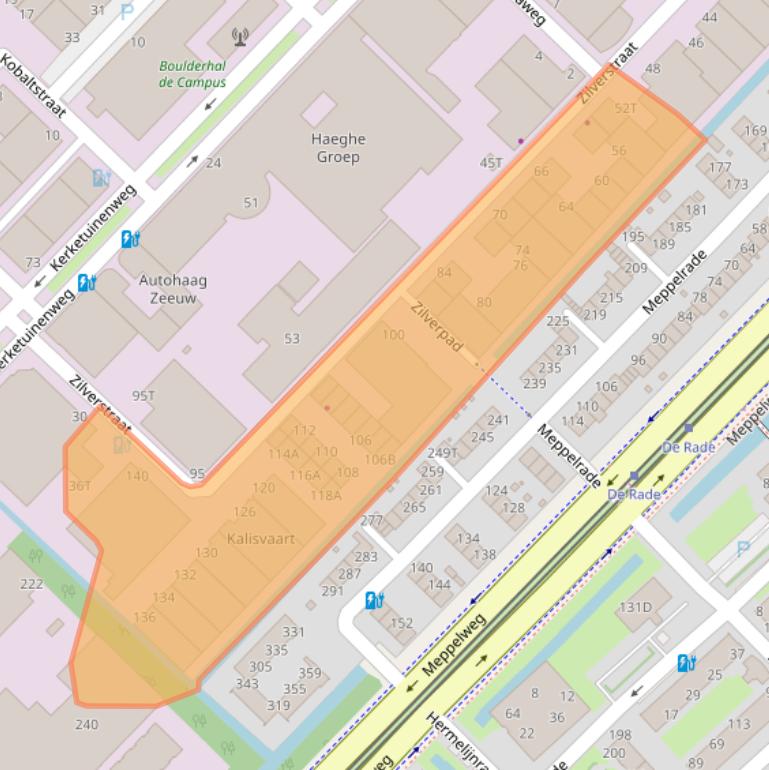 Kaart van postcodegebied 2544EL.