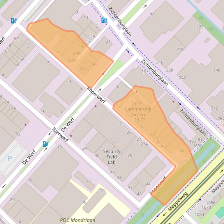 Kaart van postcodegebied 2544EN.