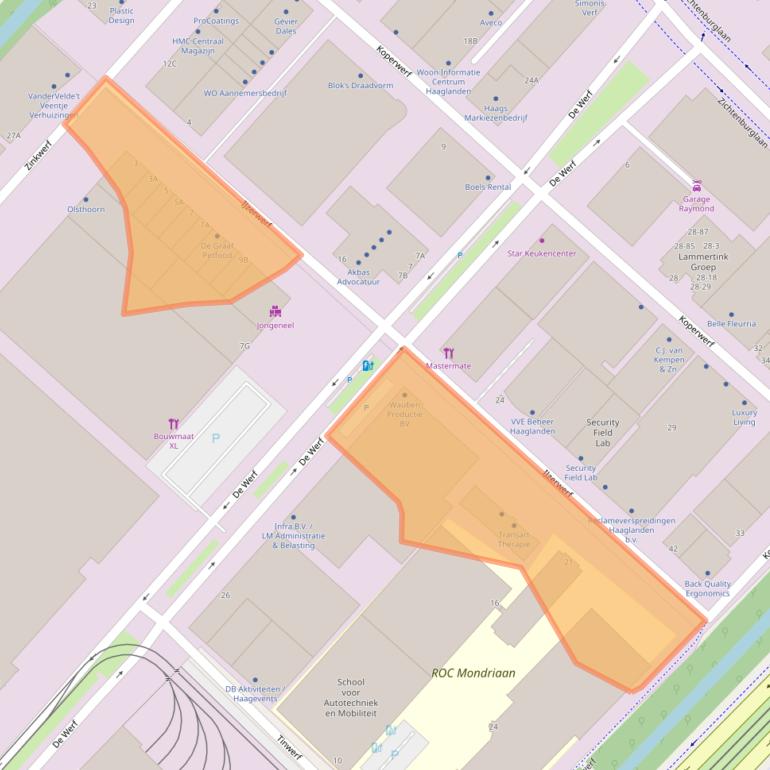 Kaart van postcodegebied 2544EP.