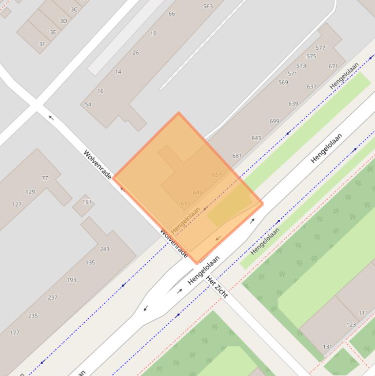 Kaart van postcodegebied 2544GC.