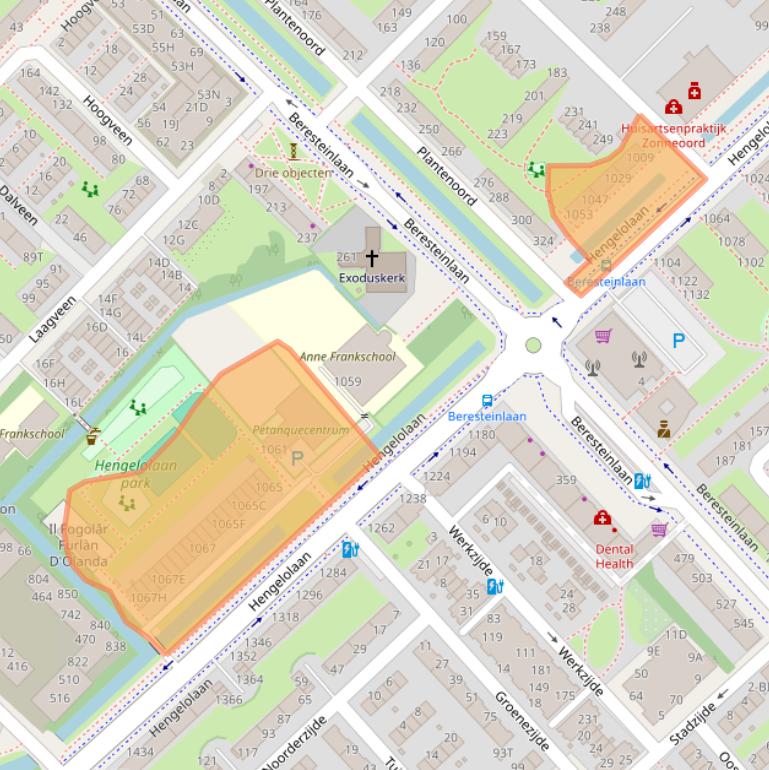 Kaart van postcodegebied 2544GH.