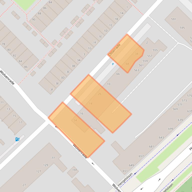 Kaart van postcodegebied 2544JC.