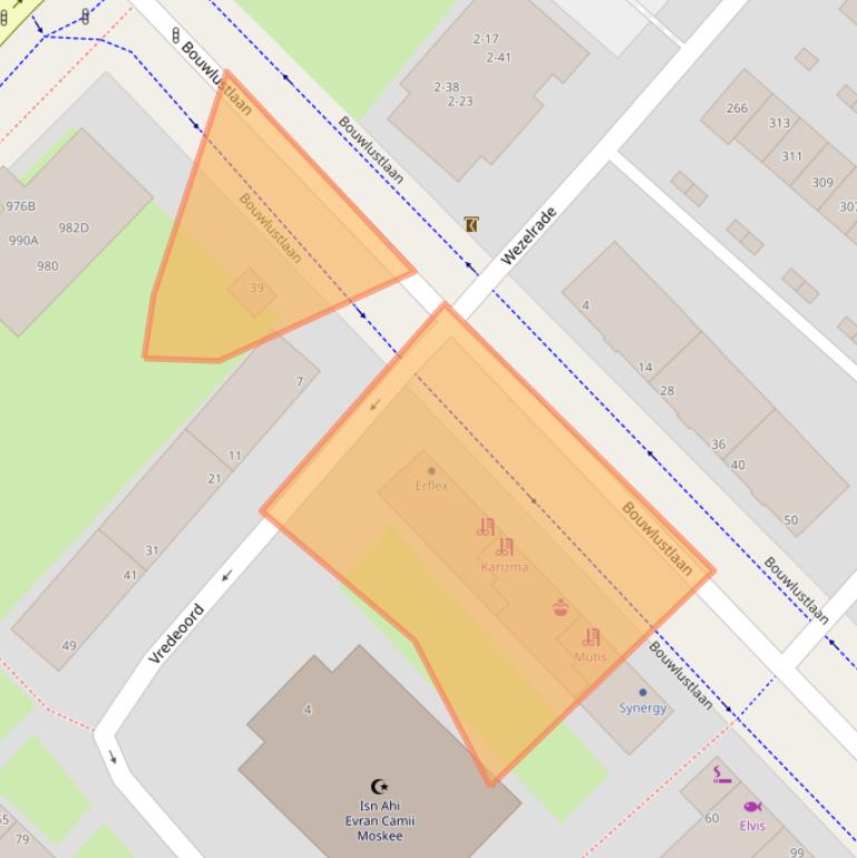 Kaart van postcodegebied 2544JN.