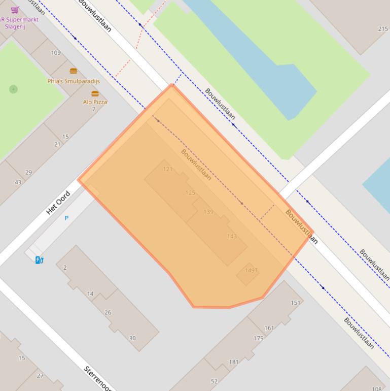 Kaart van postcodegebied 2544JR.