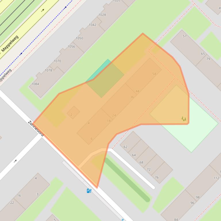 Kaart van postcodegebied 2544KG.