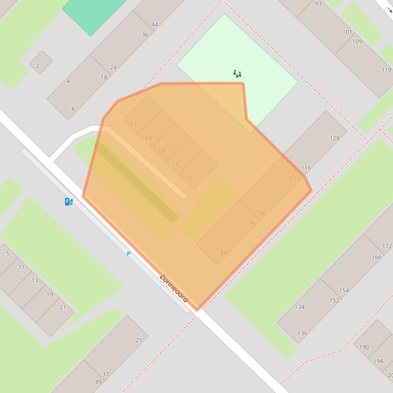 Kaart van postcodegebied 2544KH.