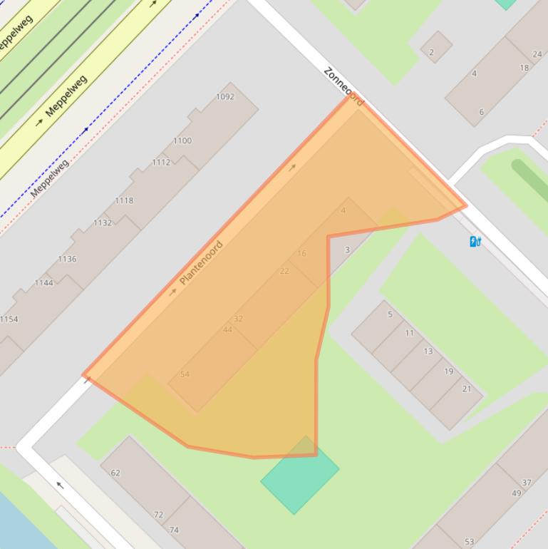 Kaart van postcodegebied 2544KN.