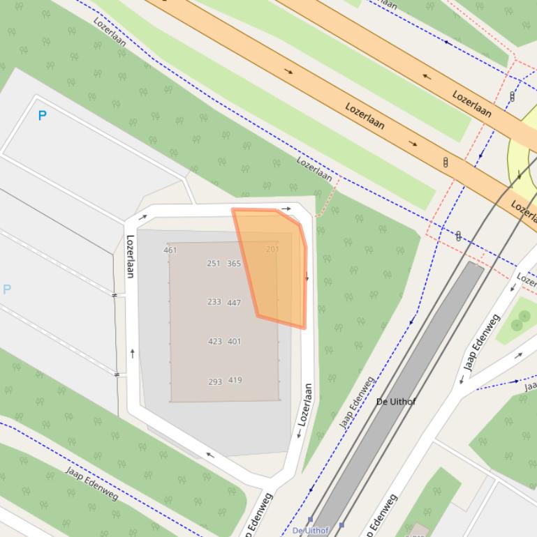 Kaart van postcodegebied 2544LA.