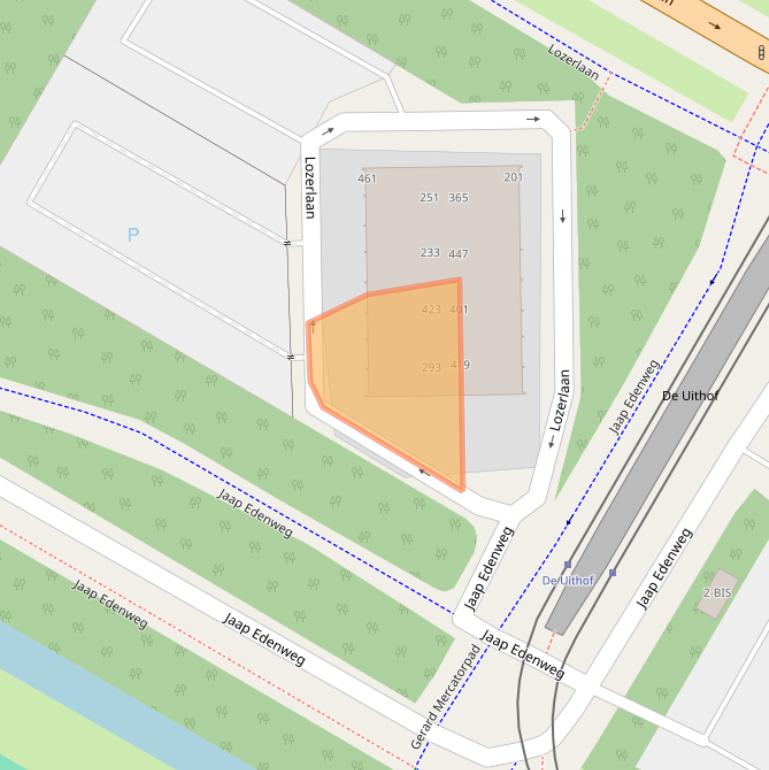 Kaart van postcodegebied 2544LC.