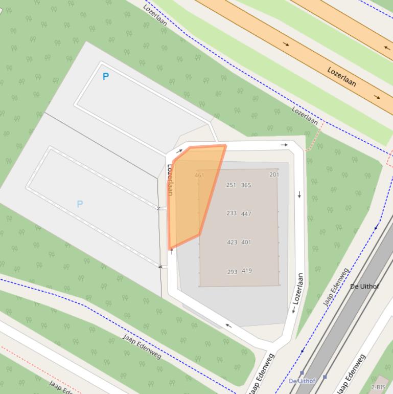 Kaart van postcodegebied 2544LE.