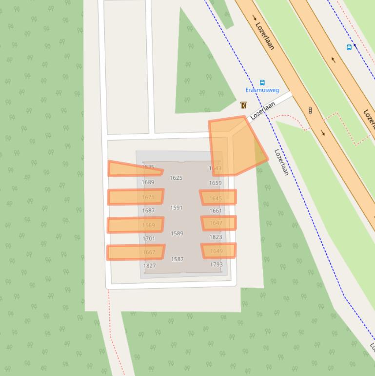 Kaart van postcodegebied 2544LV.