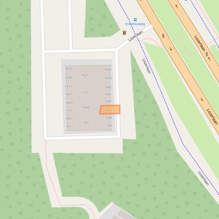 Kaart van postcodegebied 2544LW.