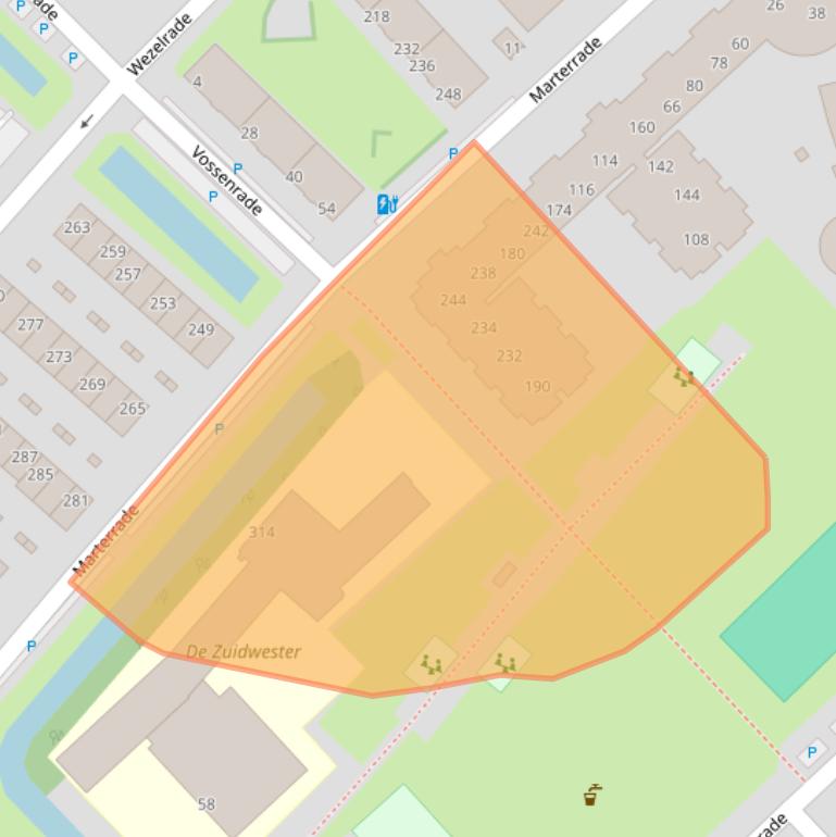 Kaart van postcodegebied 2544ME.