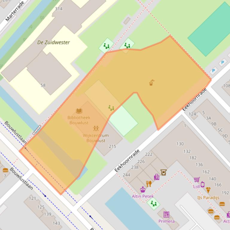 Kaart van postcodegebied 2544MZ.