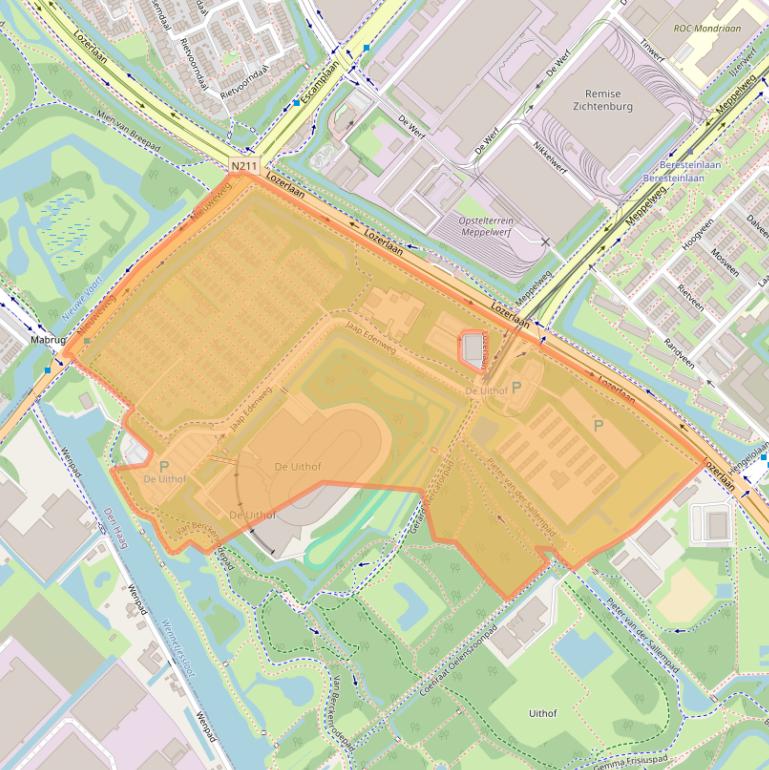 Kaart van postcodegebied 2544NL.