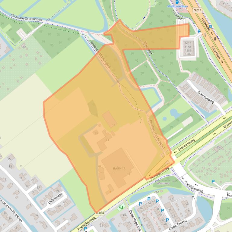 Kaart van postcodegebied 2544NS.