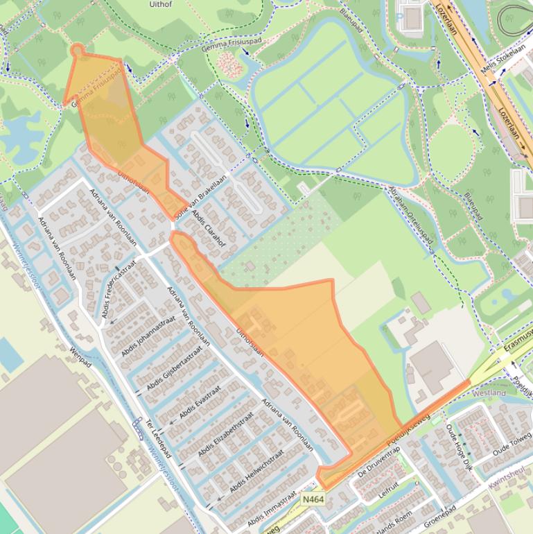 Kaart van postcodegebied 2544NT.