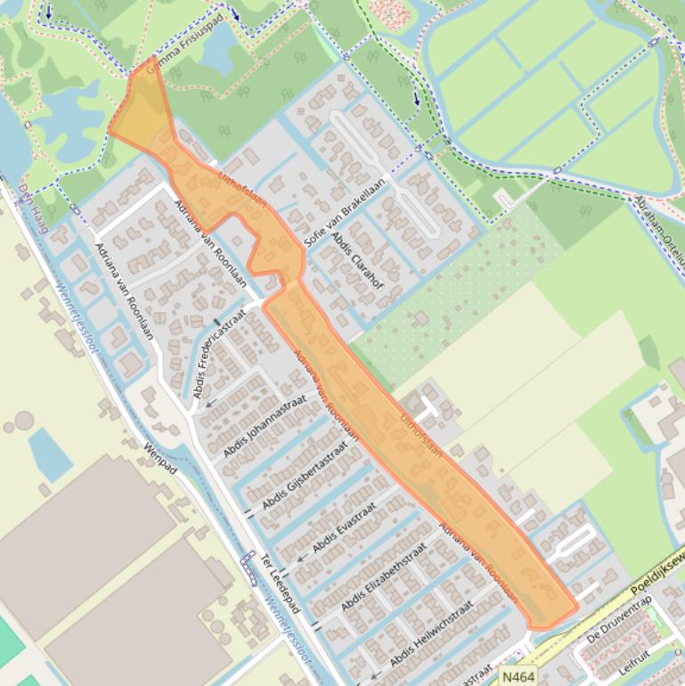 Kaart van postcodegebied 2544NV.