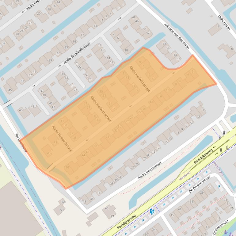 Kaart van postcodegebied 2544PX.