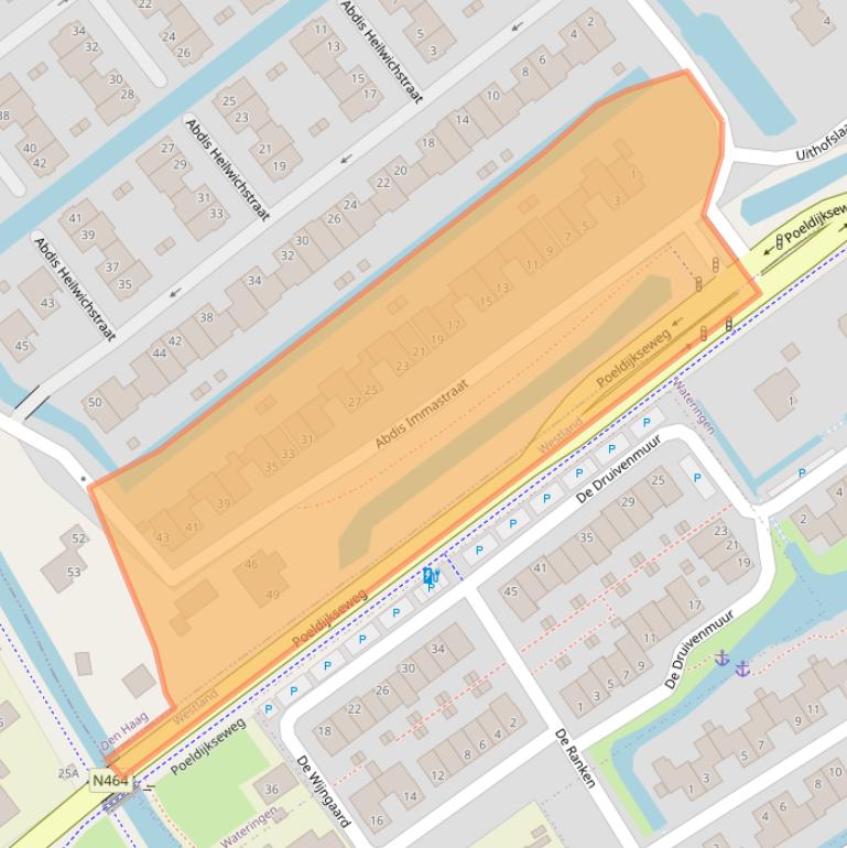 Kaart van postcodegebied 2544PZ.