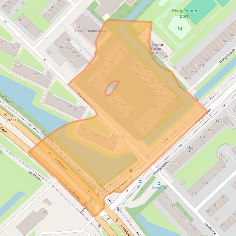 Kaart van postcodegebied 2544RM.