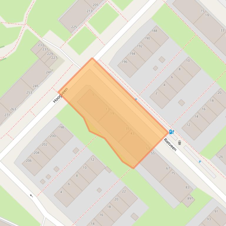 Kaart van postcodegebied 2544RR.