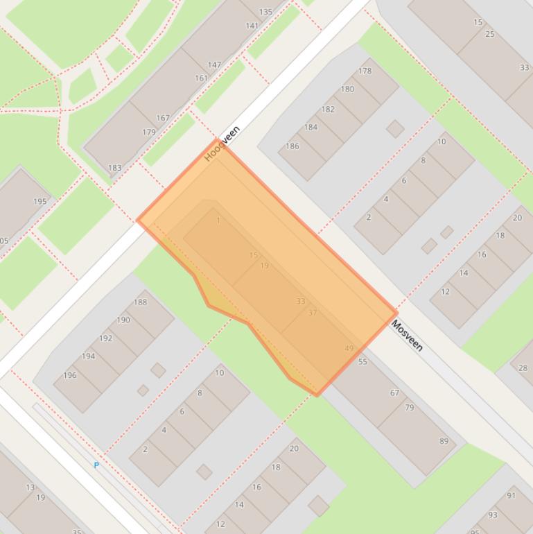 Kaart van postcodegebied 2544RV.