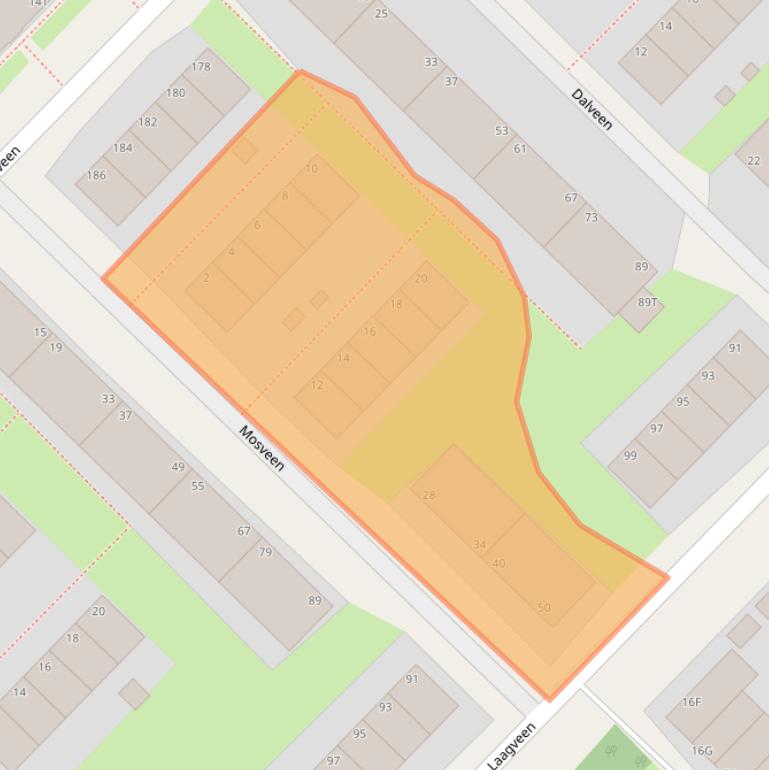 Kaart van postcodegebied 2544RX.